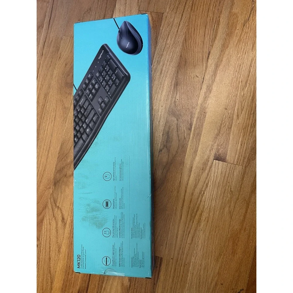 NEW‎ Logitech MK120 Black USB Wired Keyboard Mouse Combo 920-002565